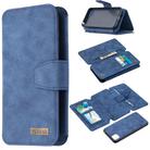 For Huawei Y5p / Honor 9S Detachable Frosted Magnetic Horizontal Flip Leather Case with Card Slots & Holder & Zipper Wallet & Photo Frame(Blue) - 1