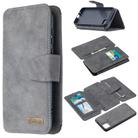 For Huawei Y5p / Honor 9S Detachable Frosted Magnetic Horizontal Flip Leather Case with Card Slots & Holder & Zipper Wallet & Photo Frame(Grey) - 1