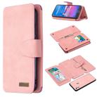 For Huawei Y6 (2019) Detachable Frosted Magnetic Horizontal Flip Leather Case with Card Slots & Holder & Zipper Wallet & Photo Frame(Pink) - 1