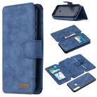 For Huawei Y6p Detachable Frosted Magnetic Horizontal Flip Leather Case with Card Slots & Holder & Zipper Wallet & Photo Frame(Blue) - 1