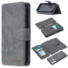 For Huawei Y6p Detachable Frosted Magnetic Horizontal Flip Leather Case with Card Slots & Holder & Zipper Wallet & Photo Frame(Grey) - 1