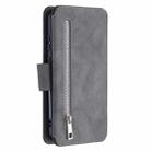 For Huawei Y6p Detachable Frosted Magnetic Horizontal Flip Leather Case with Card Slots & Holder & Zipper Wallet & Photo Frame(Grey) - 3