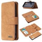 For Huawei Y6p Detachable Frosted Magnetic Horizontal Flip Leather Case with Card Slots & Holder & Zipper Wallet & Photo Frame(Brown) - 1