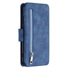 For Huawei Y7p / P40 Lite E Detachable Frosted Magnetic Horizontal Flip Leather Case with Card Slots & Holder & Zipper Wallet & Photo Frame(Blue) - 3