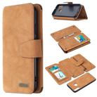 For Huawei Y7p / P40 Lite E Detachable Frosted Magnetic Horizontal Flip Leather Case with Card Slots & Holder & Zipper Wallet & Photo Frame(Brown) - 1