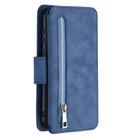 For Huawei Y5 (2019) Detachable Frosted Magnetic Horizontal Flip Leather Case with Card Slots & Holder & Zipper Wallet & Photo Frame(Blue) - 3