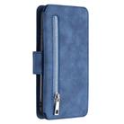 For Huawei Honor 9A Detachable Frosted Magnetic Horizontal Flip Leather Case with Card Slots & Holder & Zipper Wallet & Photo Frame(Blue) - 3