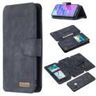 For Huawei Honor 9A Detachable Frosted Magnetic Horizontal Flip Leather Case with Card Slots & Holder & Zipper Wallet & Photo Frame(Black Blue) - 1