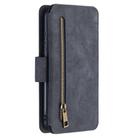 For Huawei Honor 9A Detachable Frosted Magnetic Horizontal Flip Leather Case with Card Slots & Holder & Zipper Wallet & Photo Frame(Black Blue) - 3