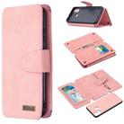 For Huawei Honor 9X Lite Detachable Frosted Magnetic Horizontal Flip Leather Case with Card Slots & Holder & Zipper Wallet & Photo Frame(Pink) - 1
