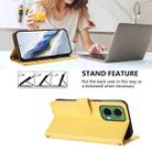 For Motorola Moto G35 5G Embossed Heart Cat Leather Phone Case with Strap(Yellow) - 3