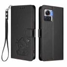 For Motorola Moto X30 Pro 5G Embossed Heart Cat Leather Phone Case with Strap(Black) - 2