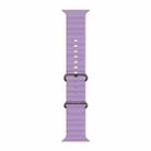 For Apple Watch Series 10 46mm Ocean Silicone Watch Band with 3D Curved Film(Light Purple) - 3