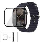 For Apple Watch Series 10 46mm Ocean Silicone Watch Band with 3D Curved Film(Midnight Color) - 1