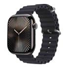 For Apple Watch Series 10 46mm Ocean Silicone Watch Band with 3D Curved Film(Midnight Color) - 2