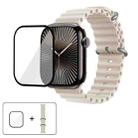 For Apple Watch Series 10 42mm Ocean Silicone Watch Band with 3D Curved Film(Starlight) - 1
