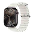 For Apple Watch Series 44mm Ocean Silicone Watch Band with 3D Curved Film(White) - 2