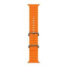 For Apple Watch Series 44mm Ocean Silicone Watch Band with 3D Curved Film(Orange) - 3