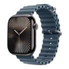 For Apple Watch Series 45mm Ocean Silicone Watch Band with 3D Curved Film(Rock Cyan) - 2