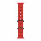 For Apple Watch Series 38mm Ocean Silicone Watch Band with 3D Curved Film(Red) - 3