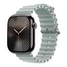 For Apple Watch Series 38mm Ocean Silicone Watch Band with 3D Curved Film(Stone Lotus Blue) - 2