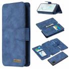 For Samsung Galaxy A81 Detachable Frosted Magnetic Horizontal Flip PU Leather Case with Card Slots & Holder & Zipper Wallet & Photo Frame(Blue) - 1