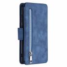 For Samsung Galaxy A81 Detachable Frosted Magnetic Horizontal Flip PU Leather Case with Card Slots & Holder & Zipper Wallet & Photo Frame(Blue) - 3