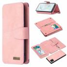 For Samsung Galaxy A81 Detachable Frosted Magnetic Horizontal Flip PU Leather Case with Card Slots & Holder & Zipper Wallet & Photo Frame(Pink) - 1