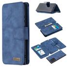 For Samsung Galaxy Note20 Ultra Detachable Frosted Magnetic Horizontal Flip PU Leather Case with Card Slots & Holder & Zipper Wallet & Photo Frame(Blue) - 1