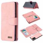 For Samsung Galaxy Note20 Ultra Detachable Frosted Magnetic Horizontal Flip PU Leather Case with Card Slots & Holder & Zipper Wallet & Photo Frame(Pink) - 1