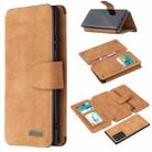 For Samsung Galaxy Note20 Ultra Detachable Frosted Magnetic Horizontal Flip PU Leather Case with Card Slots & Holder & Zipper Wallet & Photo Frame(Brown) - 1