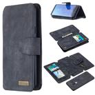 For Samsung Galaxy S9 Plus Detachable Frosted Magnetic Horizontal Flip PU Leather Case with Card Slots & Holder & Zipper Wallet & Photo Frame(Black Blue) - 1
