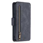 For Samsung Galaxy S9 Plus Detachable Frosted Magnetic Horizontal Flip PU Leather Case with Card Slots & Holder & Zipper Wallet & Photo Frame(Black Blue) - 3