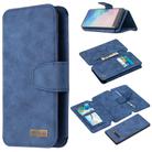 For Samsung Galaxy S10 Plus Detachable Frosted Magnetic Horizontal Flip PU Leather Case with Card Slots & Holder & Zipper Wallet & Photo Frame(Blue) - 1