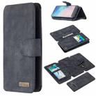 For Samsung Galaxy S10 Plus Detachable Frosted Magnetic Horizontal Flip PU Leather Case with Card Slots & Holder & Zipper Wallet & Photo Frame(Black Blue) - 1