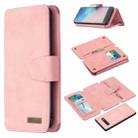 For Samsung Galaxy S10 Plus Detachable Frosted Magnetic Horizontal Flip PU Leather Case with Card Slots & Holder & Zipper Wallet & Photo Frame(Pink) - 1