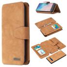 For Samsung Galaxy S10 Plus Detachable Frosted Magnetic Horizontal Flip PU Leather Case with Card Slots & Holder & Zipper Wallet & Photo Frame(Brown) - 1