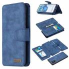 For Samsung Galaxy S20 Plus Detachable Frosted Magnetic Horizontal Flip PU Leather Case with Card Slots & Holder & Zipper Wallet & Photo Frame(Blue) - 1