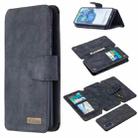 For Samsung Galaxy S20 Plus Detachable Frosted Magnetic Horizontal Flip PU Leather Case with Card Slots & Holder & Zipper Wallet & Photo Frame(Black Blue) - 1