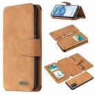 For Samsung Galaxy S20 Plus Detachable Frosted Magnetic Horizontal Flip PU Leather Case with Card Slots & Holder & Zipper Wallet & Photo Frame(Brown) - 1