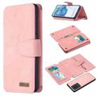 For Samsung Galaxy S20 Ultra Detachable Frosted Magnetic Horizontal Flip PU Leather Case with Card Slots & Holder & Zipper Wallet & Photo Frame(Pink) - 1