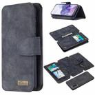 For Samsung Galaxy S20 Detachable Frosted Magnetic Horizontal Flip PU Leather Case with Card Slots & Holder & Zipper Wallet & Photo Frame(Black Blue) - 1