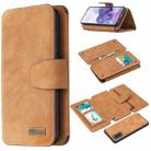 For Samsung Galaxy S20 Detachable Frosted Magnetic Horizontal Flip PU Leather Case with Card Slots & Holder & Zipper Wallet & Photo Frame(Brown) - 1