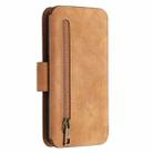 For Samsung Galaxy S20 Detachable Frosted Magnetic Horizontal Flip PU Leather Case with Card Slots & Holder & Zipper Wallet & Photo Frame(Brown) - 3