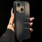 For iPhone 15 Plus Gradient Silk Print Acrylic Hybrid TPU MagSafe Phone Case(Black) - 1
