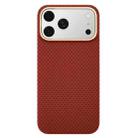 For iPhone 17 Pro Max Metal Frame Nanofiber MagSafe Magnetic Phone Case(Red) - 1