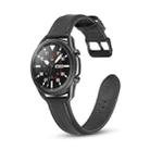 For Samsung Galaxy Watch 3 41mm Flat Texture Leather Watch Band(Black) - 1