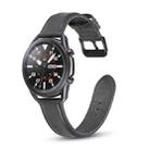 For Samsung Galaxy Watch 3 45mm Flat Texture Leather Watch Band(Gray) - 1