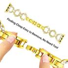 For Apple Watch Series 38mm xDfind O-shaped Diamond Metal Watch Band with Tempered Glass Screen Film and Case(Gold) - 3