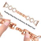 For Apple Watch Series 42mm xDfind O-shaped Diamond Metal Watch Band with Tempered Glass Screen Film and Case(Rose Gold) - 3